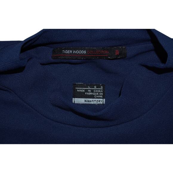 Nike Tiger Woods Collection Men’s Polo Shirt Navy Blue Dri-FIT Size Large L - Picture 5 of 7